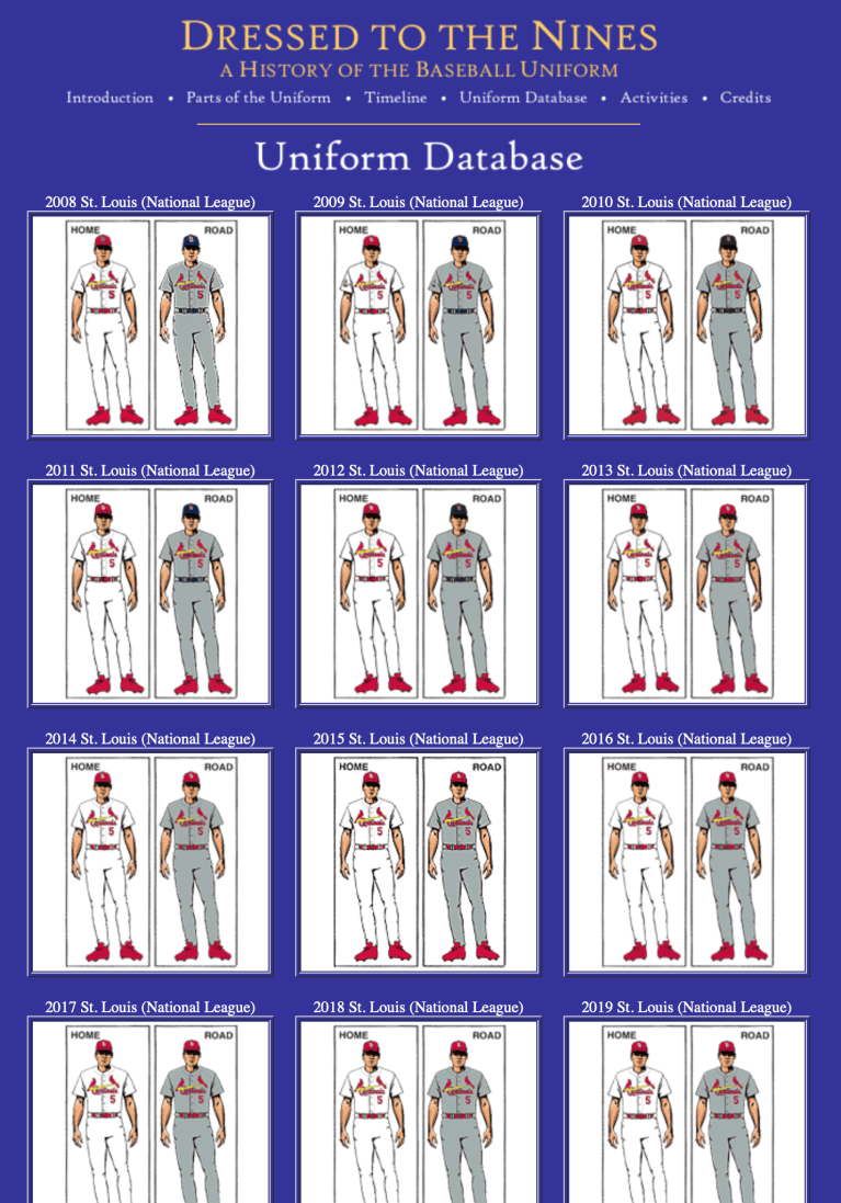 Uniform Database Dressed To The Nines Database – Cardinals Uniforms & Logos